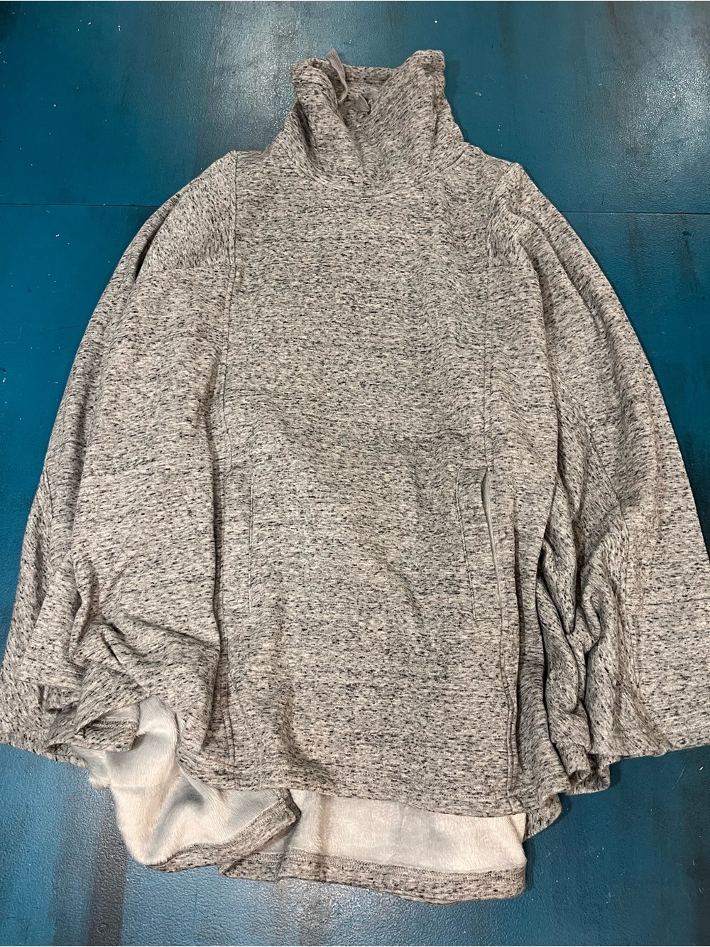 UGG Women’s Light Gray Turtleneck Poncho with Pockets